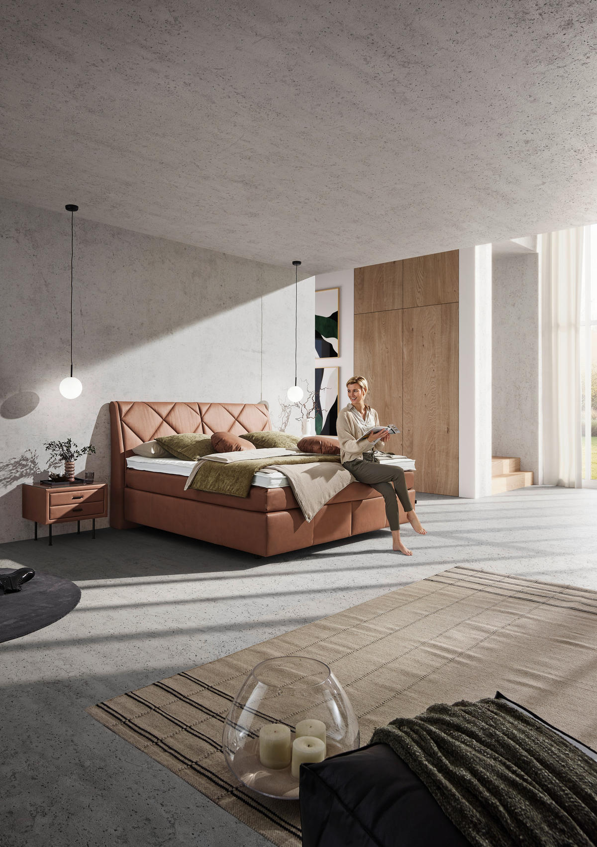 BOXSPRINGBETT 200/200 cm  in Braun  - Schwarz/Braun, KONVENTIONELL, Kunststoff/Textil (200/200cm) - Dieter Knoll