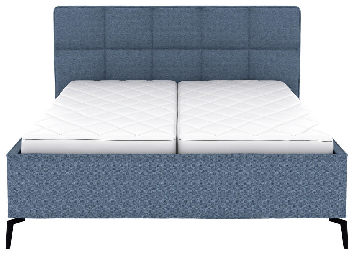 POLSTERBETT Bettkasten, motorische Verstellbarkeit, Fernbedienung, Lattenroste, Matratzen 180/200 cm  in Blau  - Blau/Schwarz, KONVENTIONELL, Holz/Textil (180/200cm) - Musterring