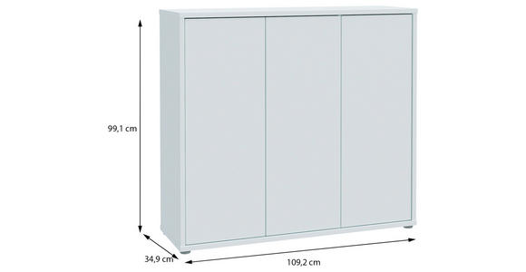 SCHUHSCHRANK Alice Springs  in 109,2/99,1/34,9 cm  - Hellgrau/Grau, MODERN, Holzwerkstoff (109,2/99,1/34,9cm) - Xora