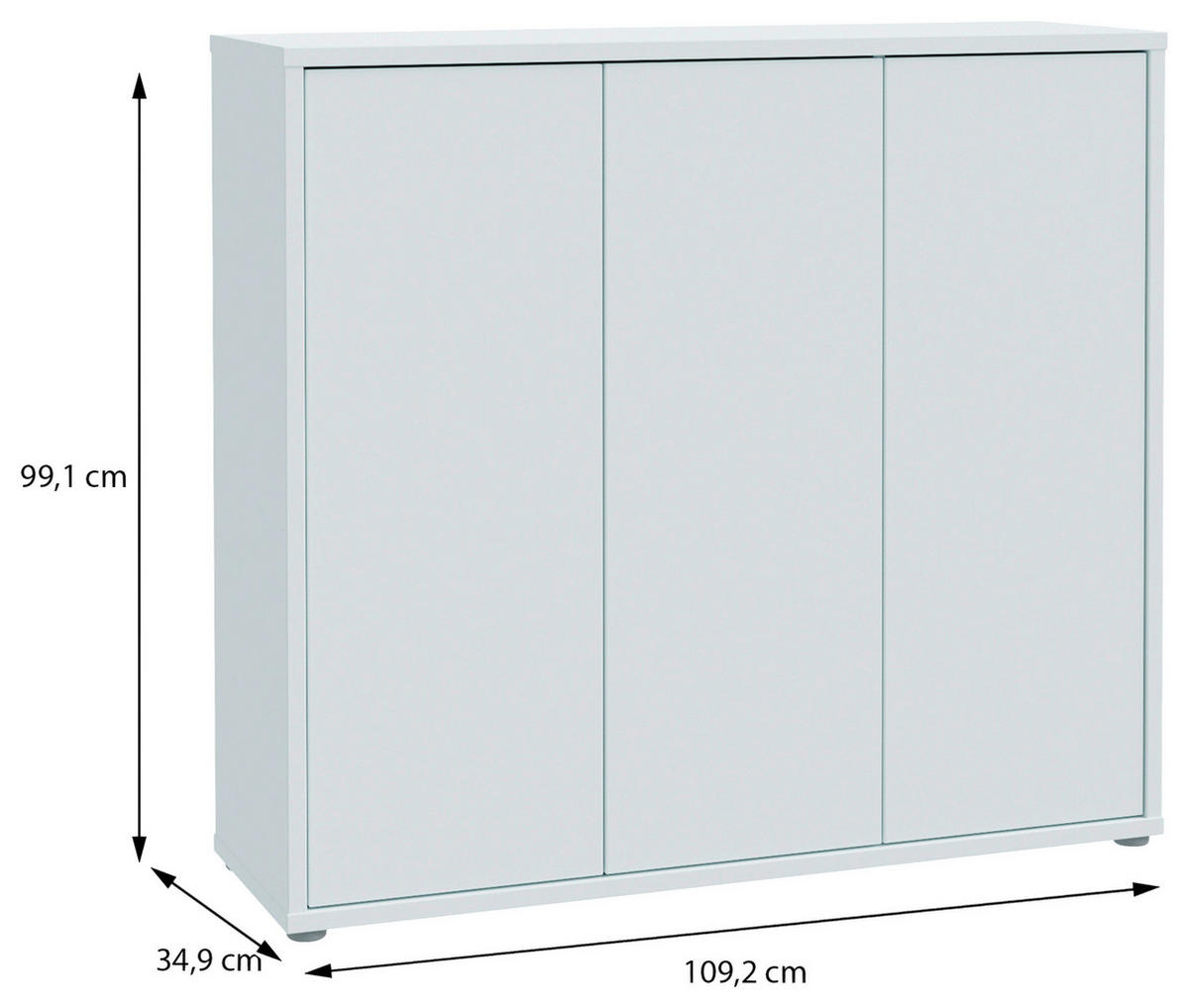 Dulap Pentru Pantofi 109,2/99,1/34,9 cm  - gri deschis/gri, Modern, material pe bază de lemn (109,2/99,1/34,9cm) - Modern Living