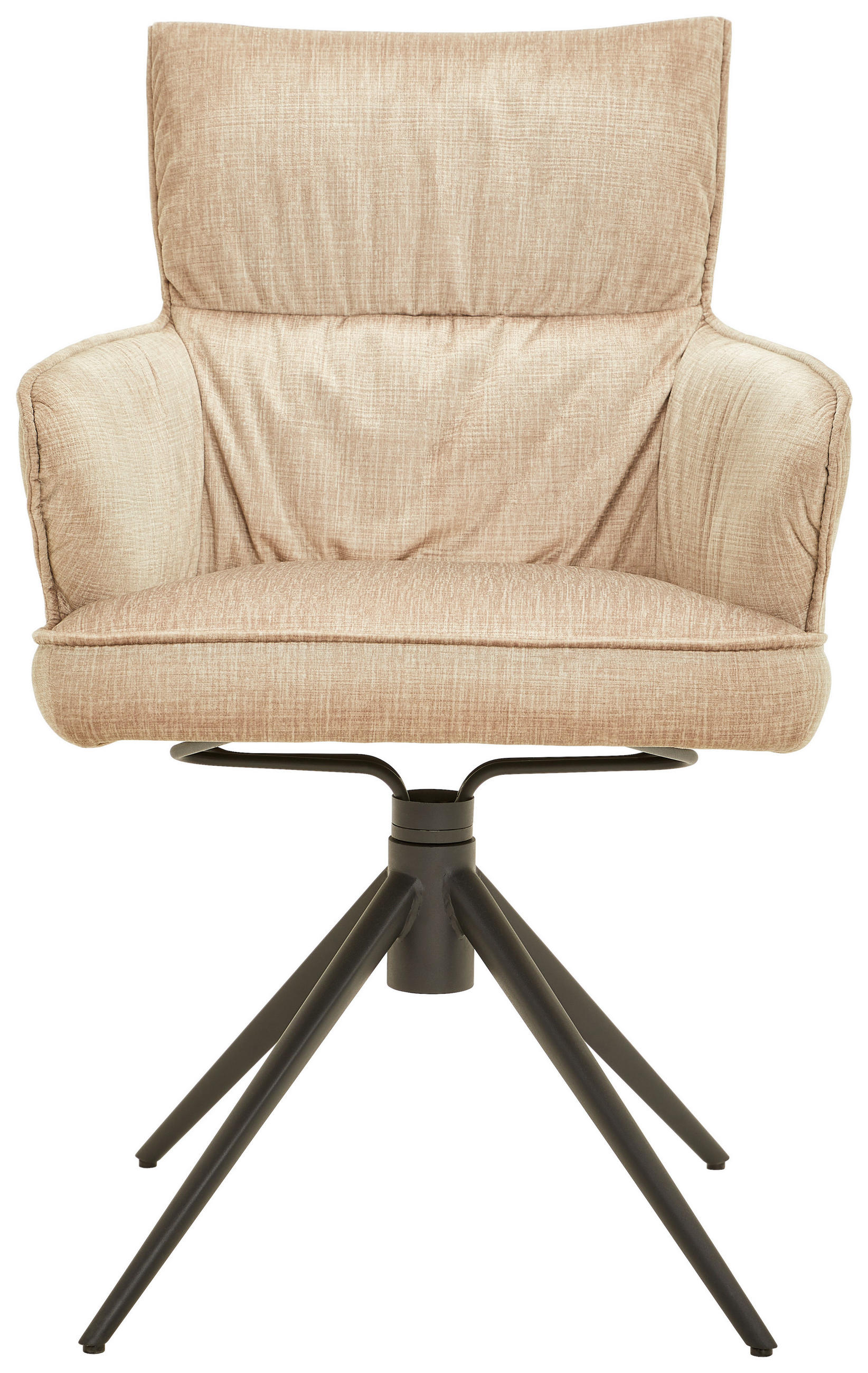 ARMLEHNSTUHL  in Eisen Velours  - Creme/Schwarz, Design, Textil/Metall (58/91/62cm) - Dieter Knoll