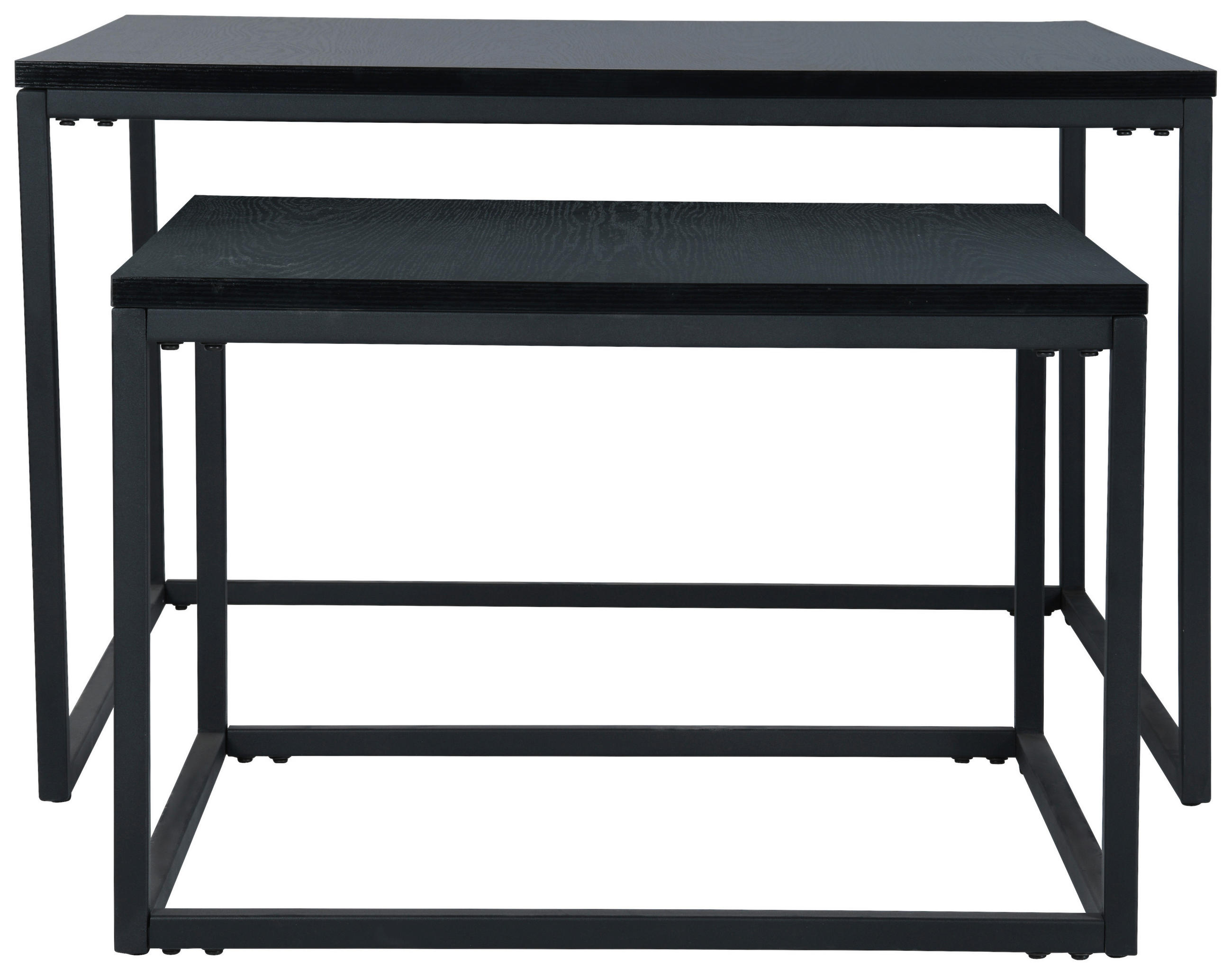COUCHTISCH in Metall, Holzwerkstoff  - Schwarz, Design, Holzwerkstoff/Metall (80/60/50/40/80/60cm) - MID.YOU