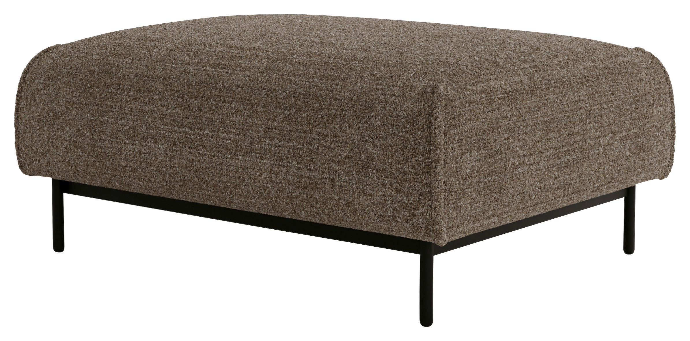 HOCKER Chenille Hellbraun  - Hellbraun/Schwarz, Design, Textil/Metall (100/42/97cm) - Livetastic