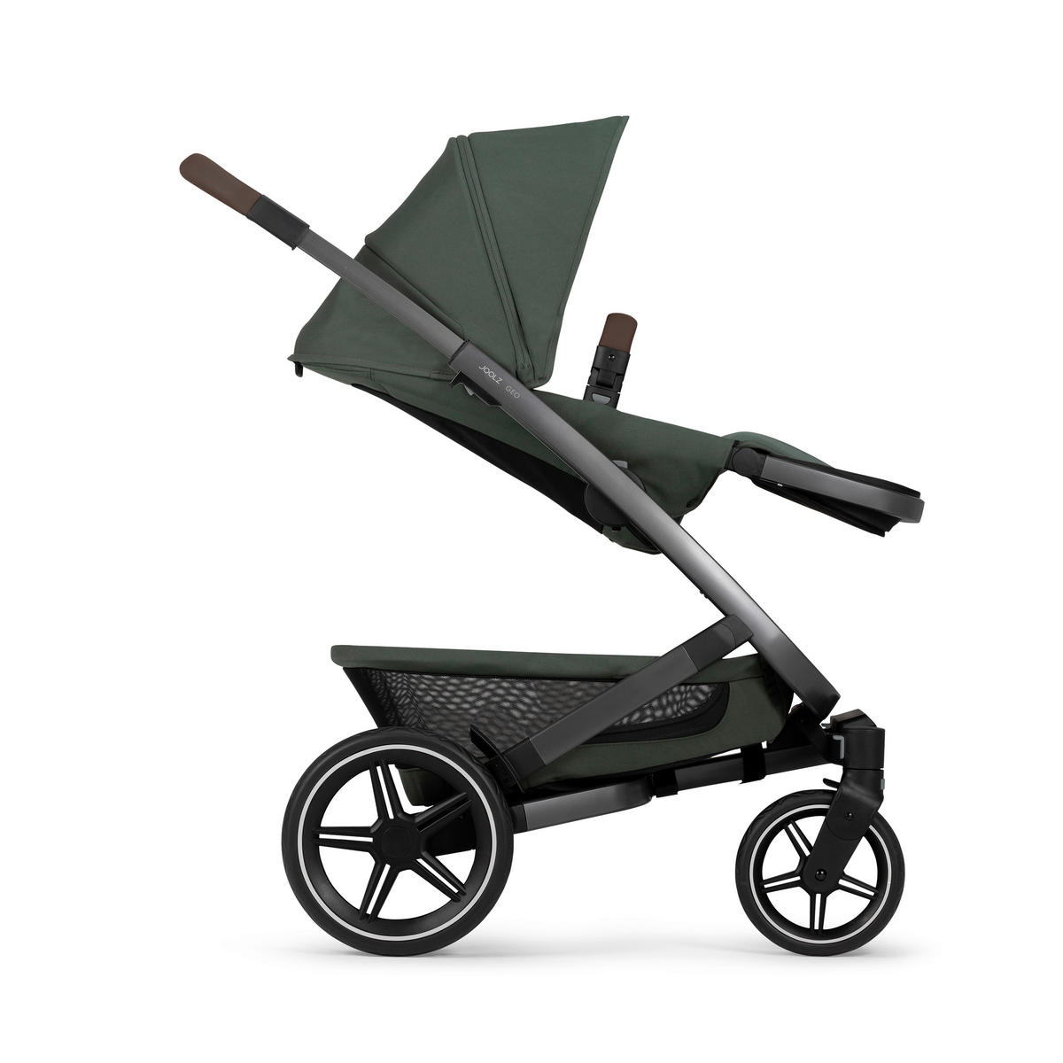 KINDERWAGENSET  Geo3 Mono  Forest Green  - Dunkelgrün/Grau, Basics, Textil/Metall (60/92-113/77-105cm) - Joolz