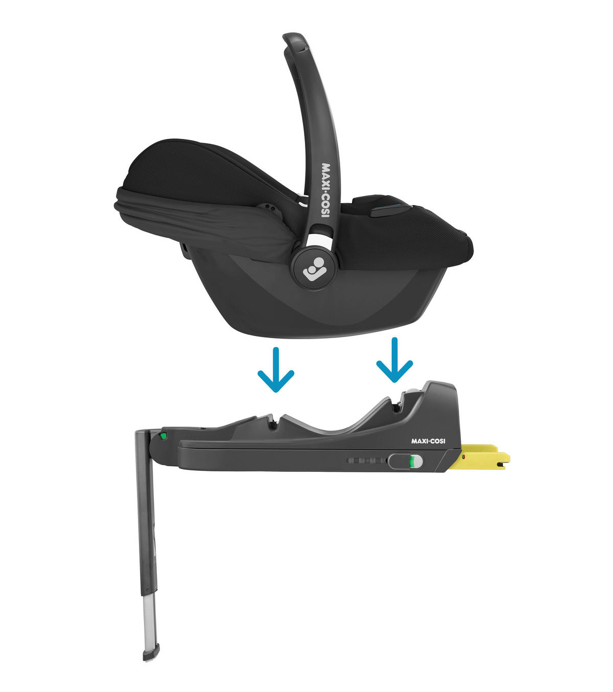 BABYSKYDD Cabriofix i-Size inkl. Cabriofix i-Size Base  - svart, Basics, textil/plast (44/90,5/74cm) - Maxi Cosi Pro