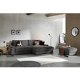 ECKSOFA Dunkelgrau Cord  - Dunkelgrau/Schwarz, MODERN, Kunststoff/Textil (300/180cm) - Carryhome