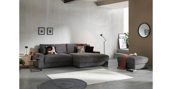 ECKSOFA Dunkelgrau Cord  - Dunkelgrau/Schwarz, MODERN, Kunststoff/Textil (300/180cm) - Carryhome