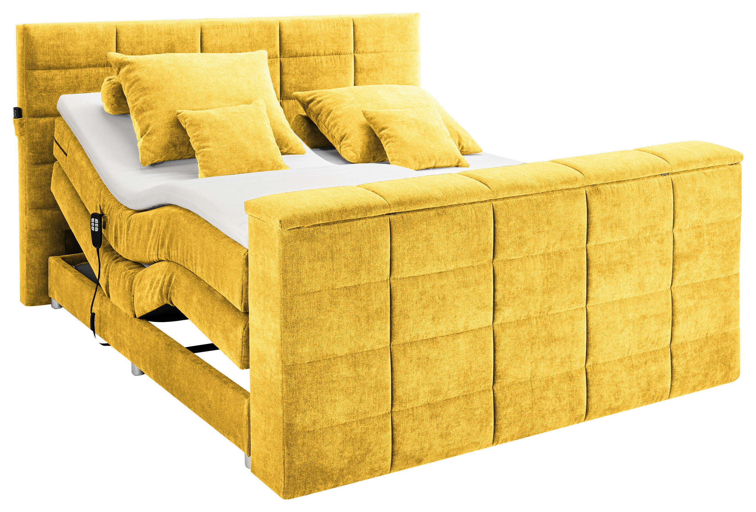 BOXSPRING-ÁGY 180/200 cm  sárga  - sárga, Konventionell, textil (180/200cm) - Carryhome