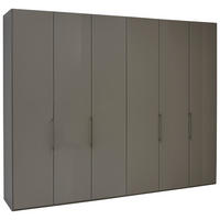 DREHTÜRENSCHRANK in Graubraun  - Graubraun, Konventionell, Glas/Holzwerkstoff (300/216/58cm) - Dieter Knoll