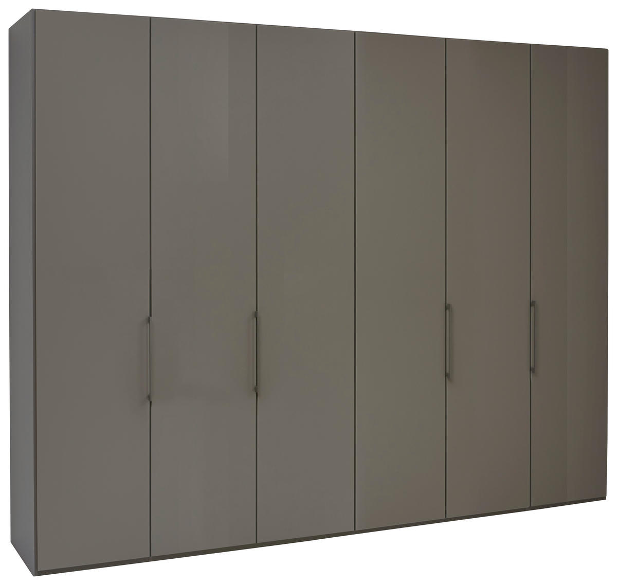 DREHTÜRENSCHRANK in Graubraun  - Graubraun, Konventionell, Glas/Holzwerkstoff (300/216/58cm) - Dieter Knoll
