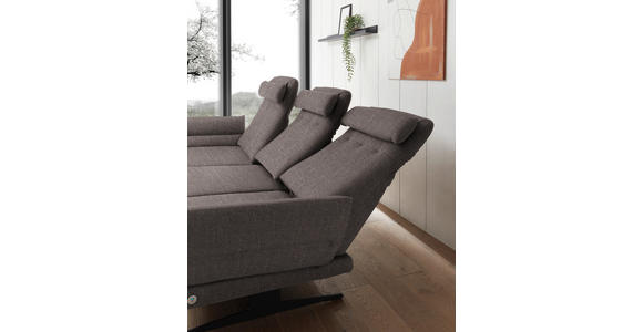 ECKSOFA  in Flachgewebe Greige  176-217/279-327 cm  - Greige/Schwarz, Design, Textil/Metall (176-217/279-327cm) - Dieter Knoll