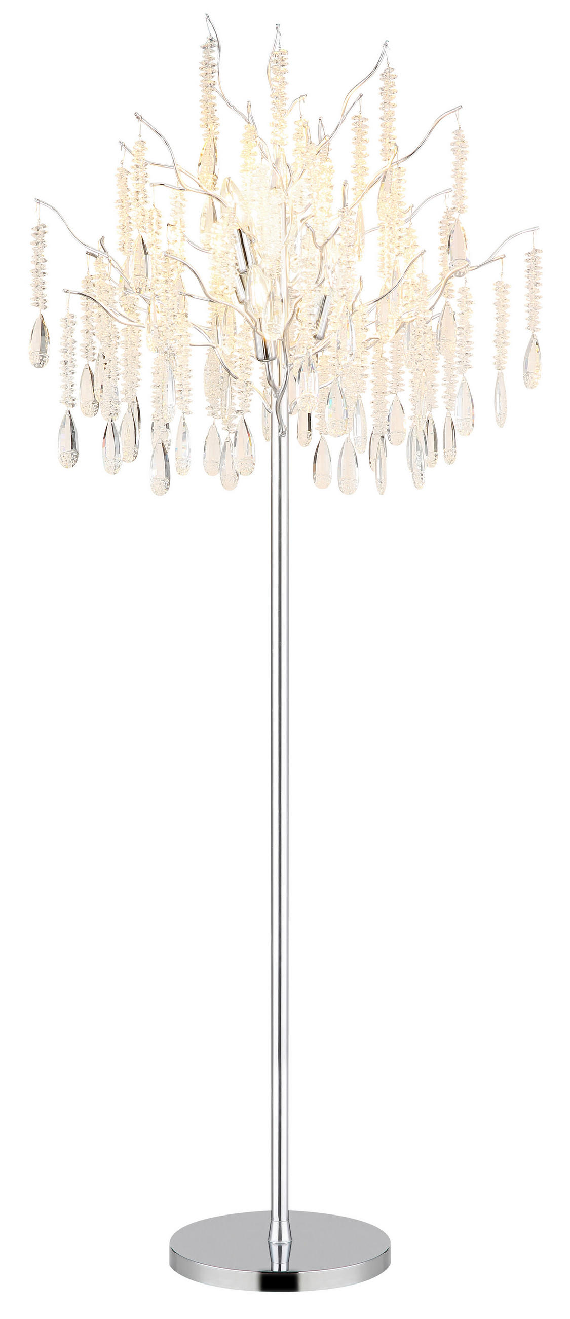 STEHLEUCHTE 55/165 cm    - Klar/Silberfarben, KONVENTIONELL, Glas/Kunststoff (55/165cm) - Globo