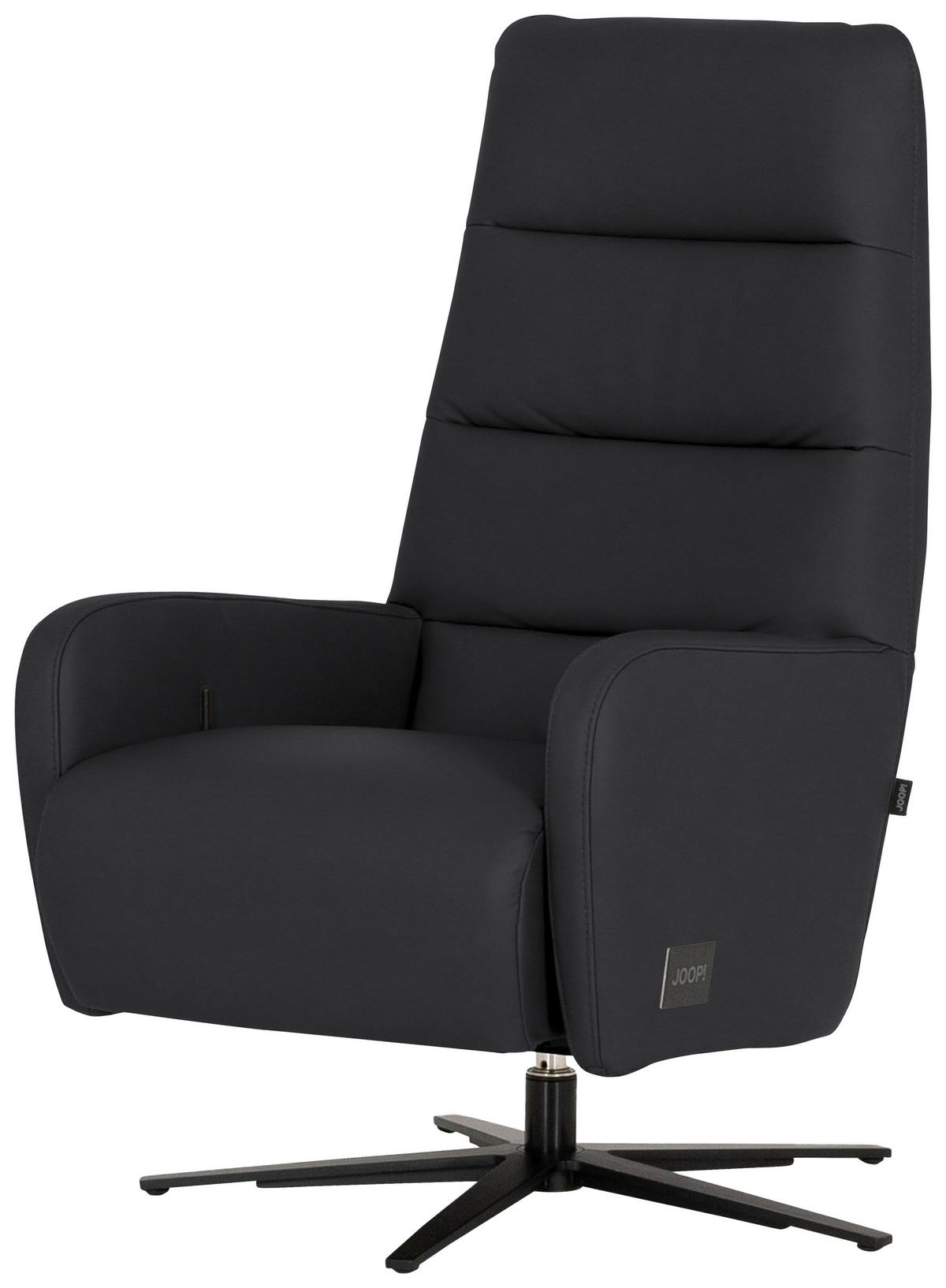 RELAXSESSEL Leder Anthrazit  - Anthrazit/Schwarz, Modern, Leder/Metall (66/110/83cm) - Joop!