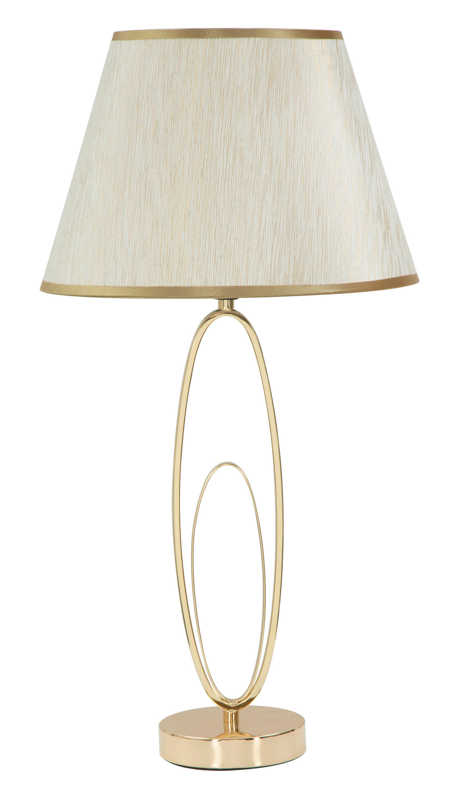 TISCHLEUCHTE 30/58 cm  - Goldfarben/Creme, Trend, Textil/Metall (30/58cm) - Mauro Ferretti