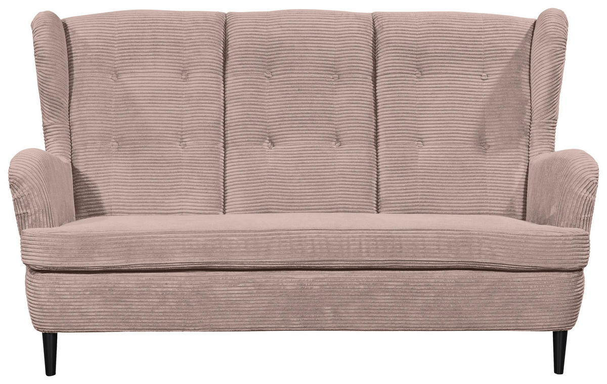 KÜCHENSOFA in Textil Hellrosa  - Hellrosa/Schwarz, Konventionell, Holz/Textil (176/103/98cm) - MID.YOU
