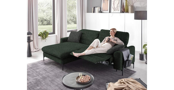 ECKSOFA in Flachgewebe Waldgrün 191/252 cm - Waldgrün/Schwarz, Design, Textil/Metall (191/252cm) - Dieter Knoll