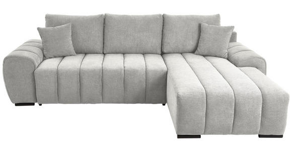 ECKSOFA Hellgrau Flachgewebe  - Hellgrau/Schwarz, KONVENTIONELL, Holz/Textil (275/180cm) - Carryhome