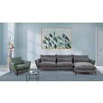 ECKSOFA in Webstoff Anthrazit  - Anthrazit/Schwarz, Design, Textil/Metall (338/165cm) - Hom`in