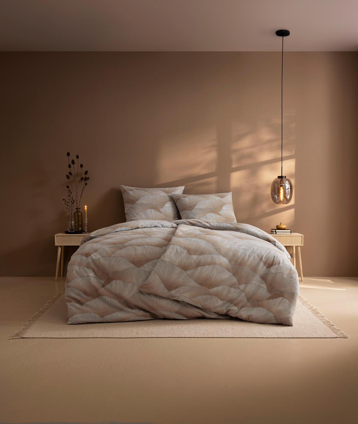 BETTWÄSCHE 2-teilig Alba Flanell 135/200 cm  - Grau, Design, Textil (135/200cm) - Estella