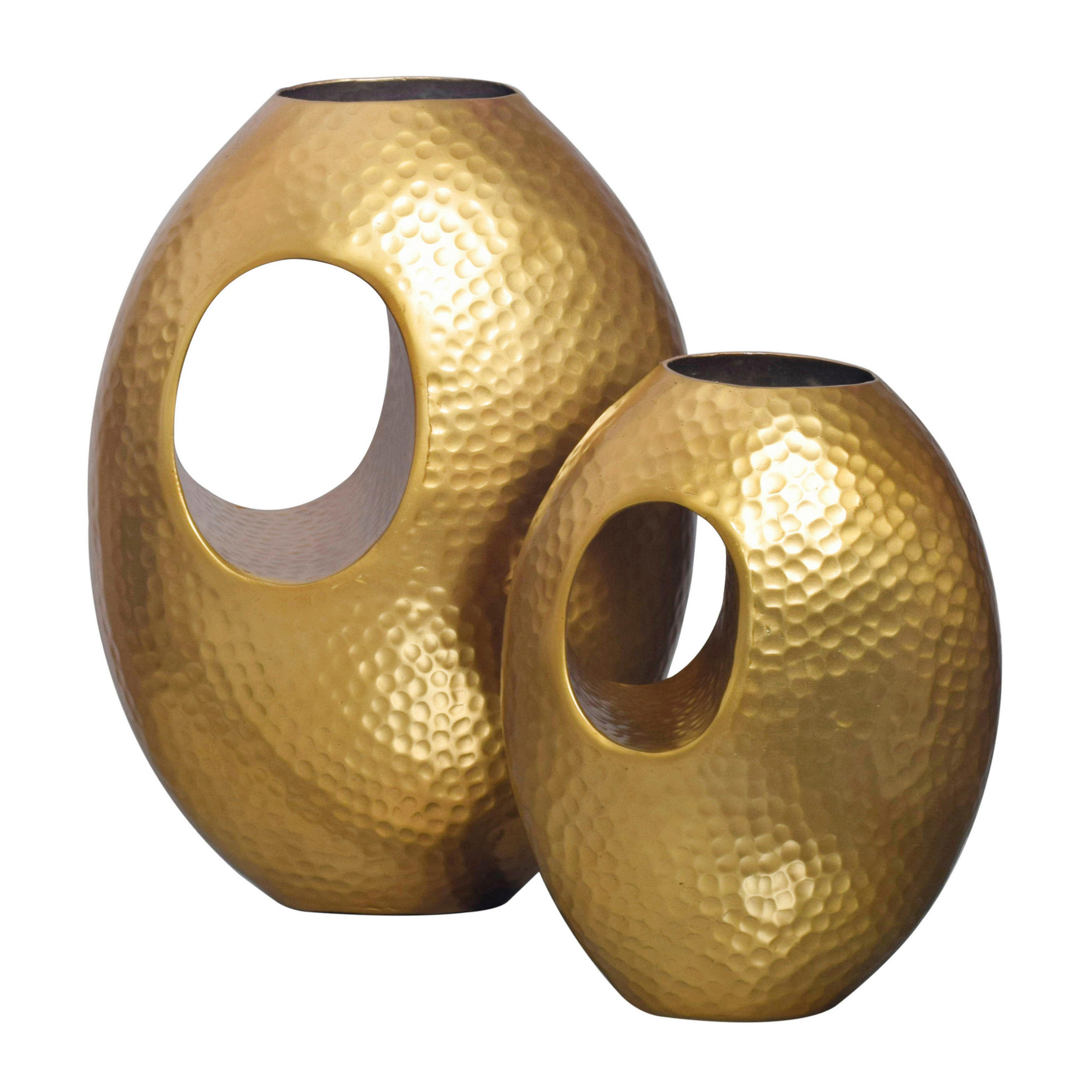 VAS 39 / 31 cm  - guldfärgad, Design, metall (29/39/16,5cm) - Livetastic