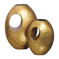 VASE 39 / 31 cm  - Goldfarben, Design, Metall (29/39/16,5cm) - Livetastic