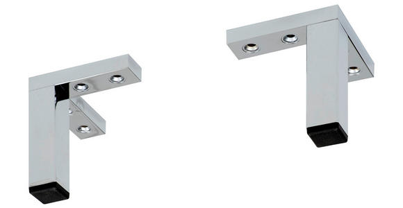 FUßSET 10 cm - Chromfarben, Basics, Kunststoff (10cm) - Xora