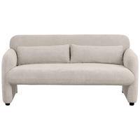 2-SITZER-SOFA Samt Creme  - Creme/Schwarz, Design, Holz/Kunststoff (148/83/76cm) - MID.YOU