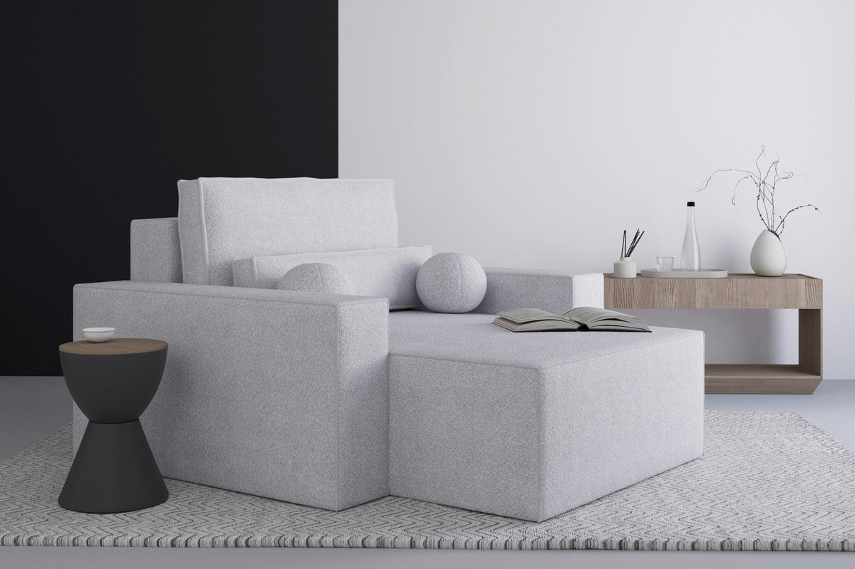XXL-SESSEL - Hellgrau/Schwarz, Design, Kunststoff/Textil (146/85/162cm) - MID.YOU