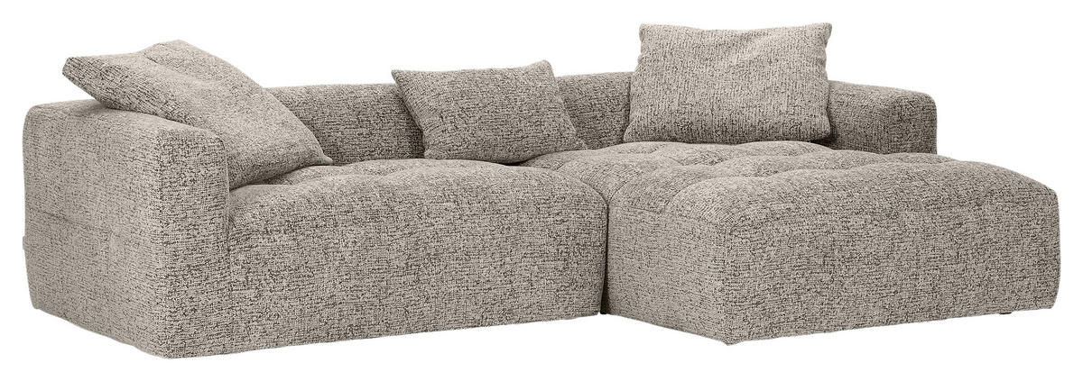 ECKSOFA Braun Chenille  - Schwarz/Braun, KONVENTIONELL, Kunststoff/Textil (276/170cm) - Carryhome