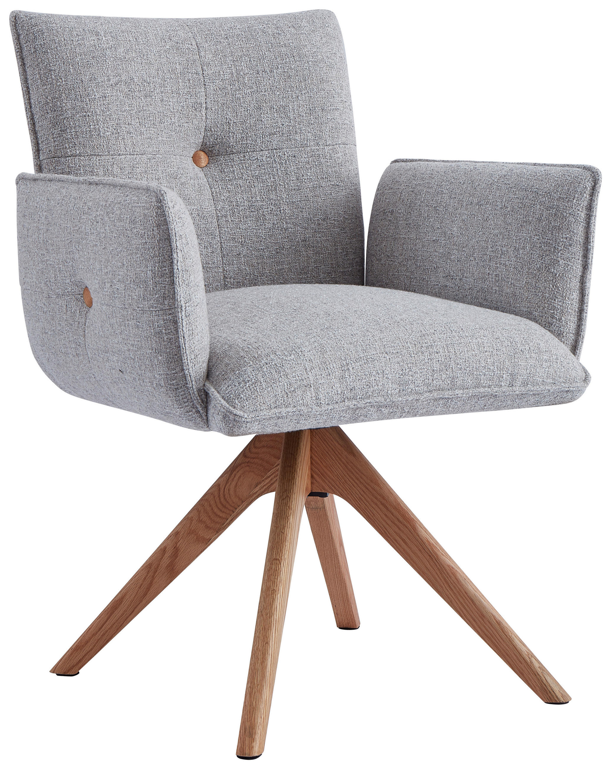 ARMLEHNSTUHL  in Webstoff  - Taupe/Eichefarben, Design, Holz/Textil (63/63/82cm) - Novel