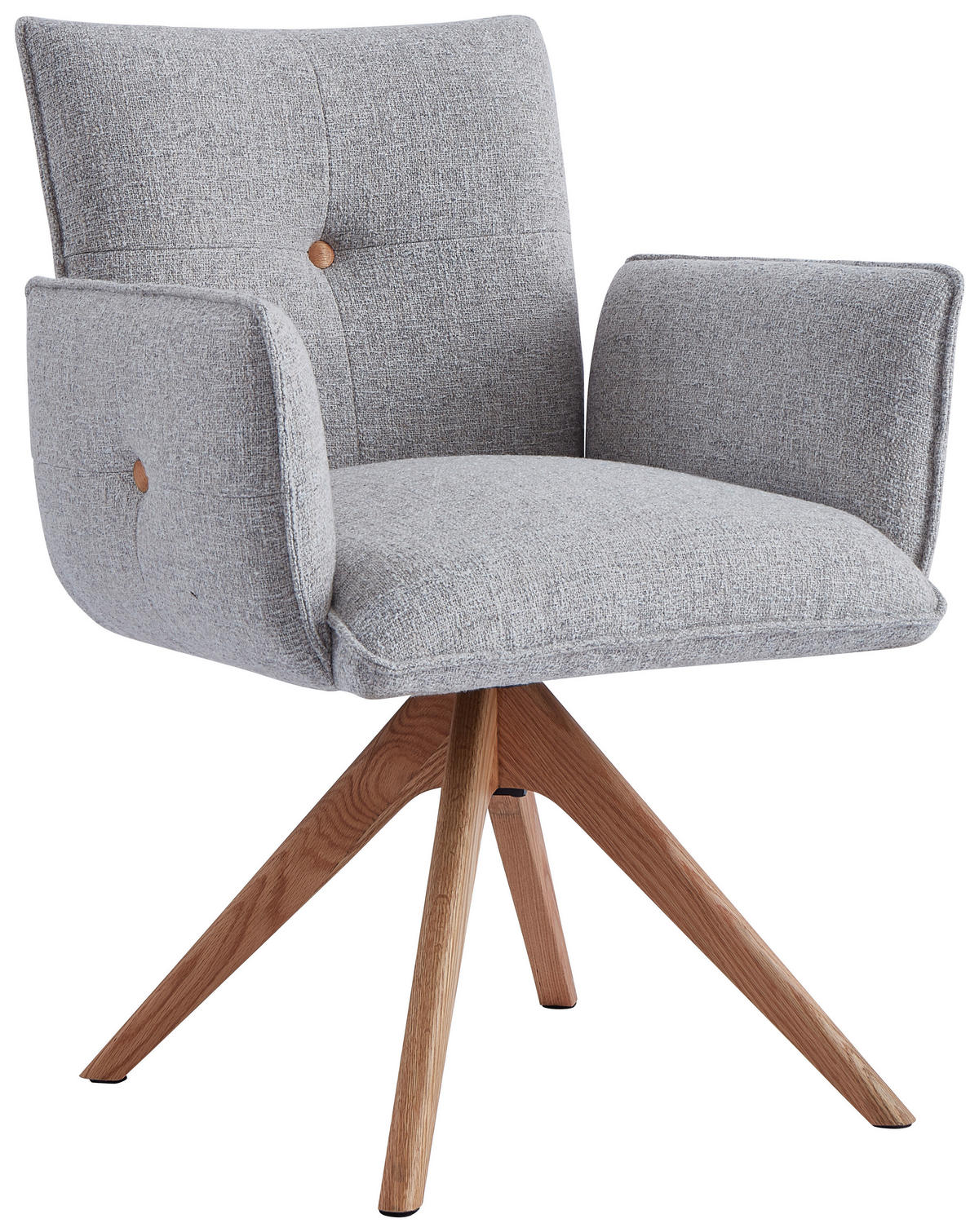 ARMLEHNSTUHL  in Webstoff  - Taupe/Eichefarben, Design, Holz/Textil (63/63/82cm) - Novel