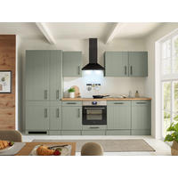 KÜCHENLEERBLOCK 310 cm   in Wildeiche, Schilfgrün  - Schilfgrün/Wildeiche, Trend, Holzwerkstoff/Metall (310cm) - Respekta