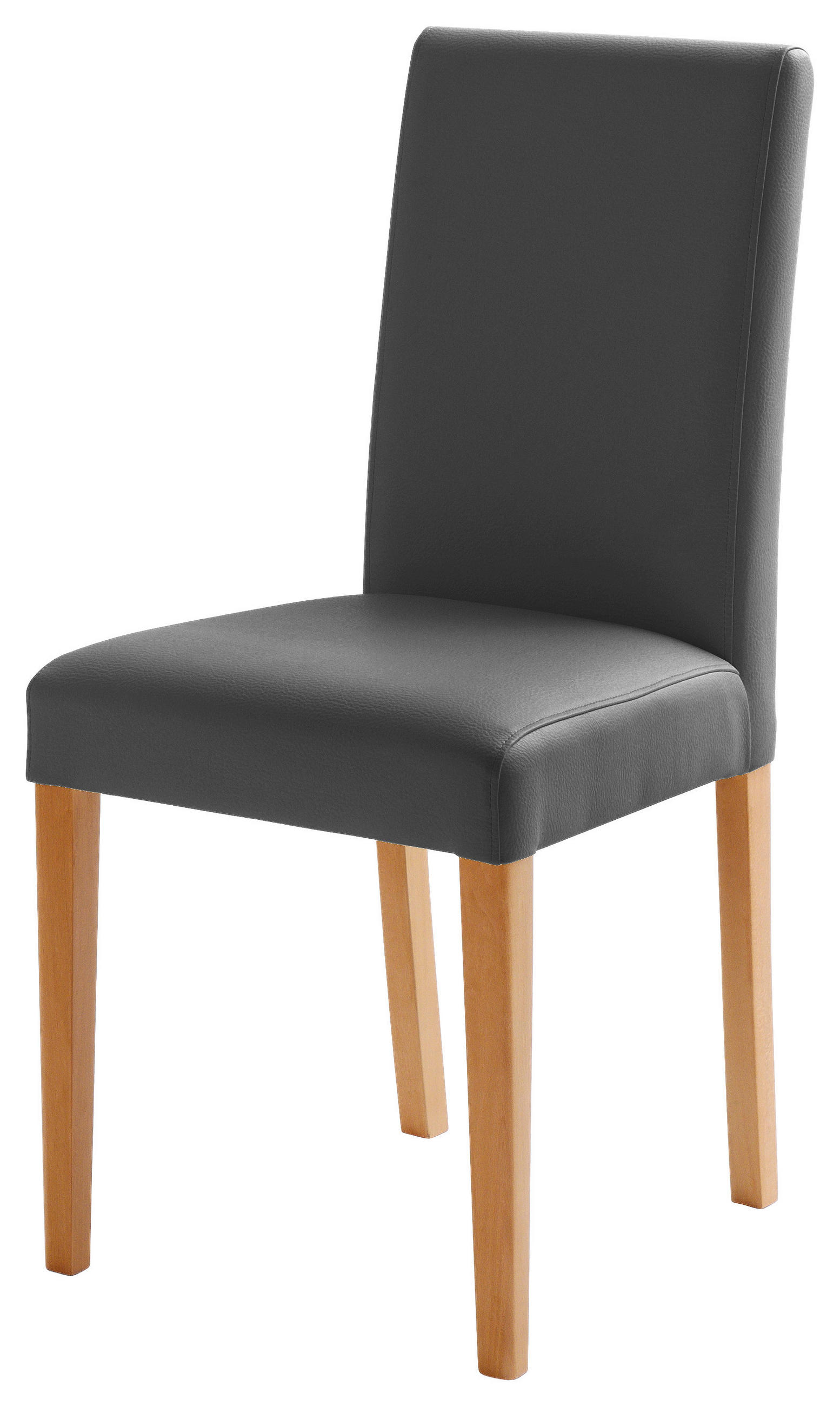 STUHL Lederlook Grau, Buchefarben  - Buchefarben/Grau, KONVENTIONELL, Holz/Textil (44/92/57cm) - Carryhome