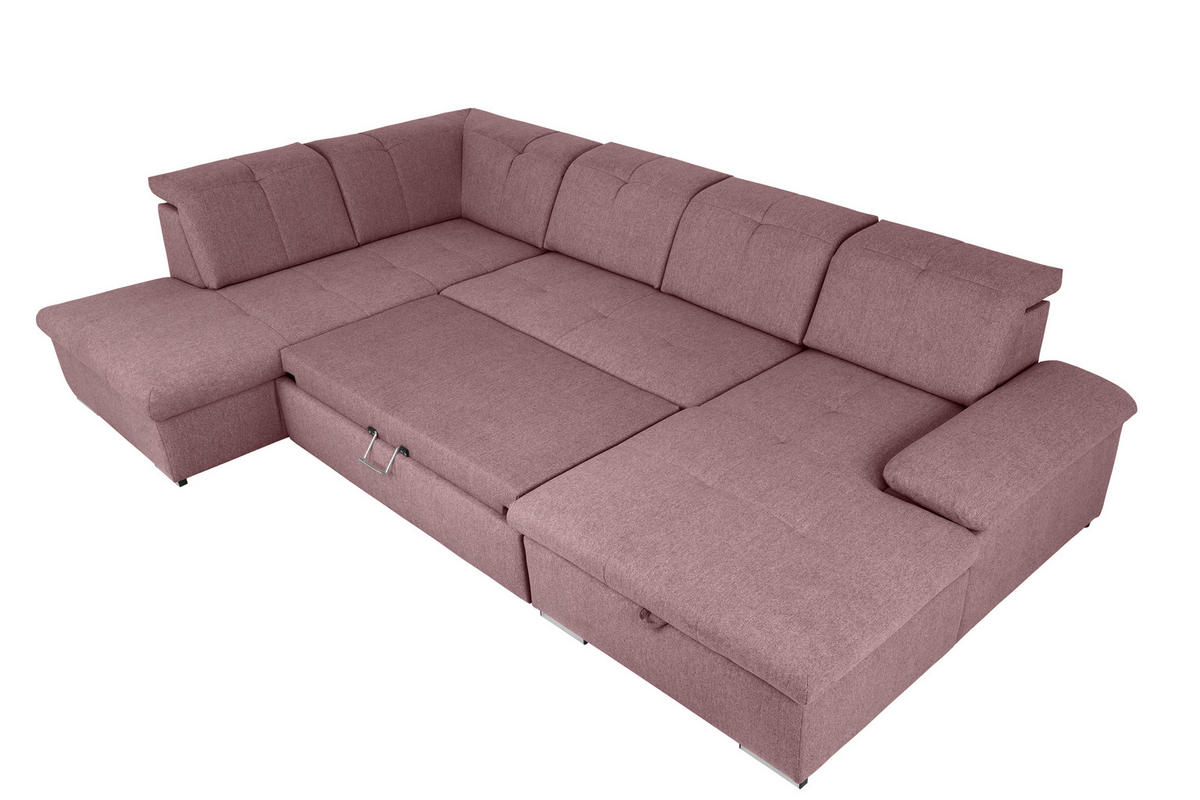 WOHNLANDSCHAFT Beere  - Beere/Grau, Design, Textil/Metall (215/328/173cm) - MID.YOU