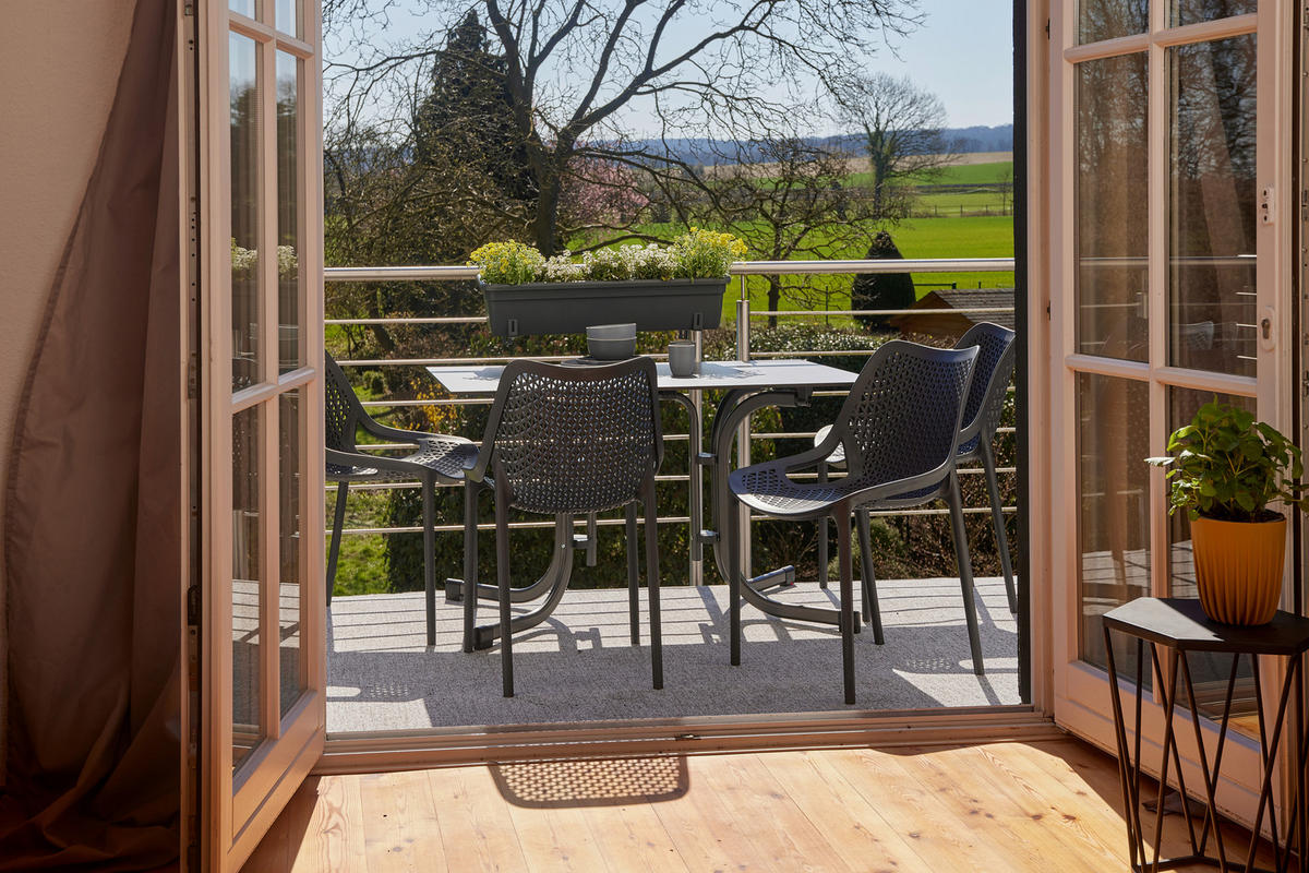 GARTENGARNITUR 5-teilig Stahl  - Anthrazit, Basics, Kunststoff/Metall (90/81/140cm) - Siena Garden
