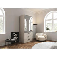 DREHTÜRENSCHRANK 101/223/61 cm,  in Champagner, 2-türig  - Chromfarben/Champagner, Basics, Glas/Holzwerkstoff (101/223/61cm) - Novel