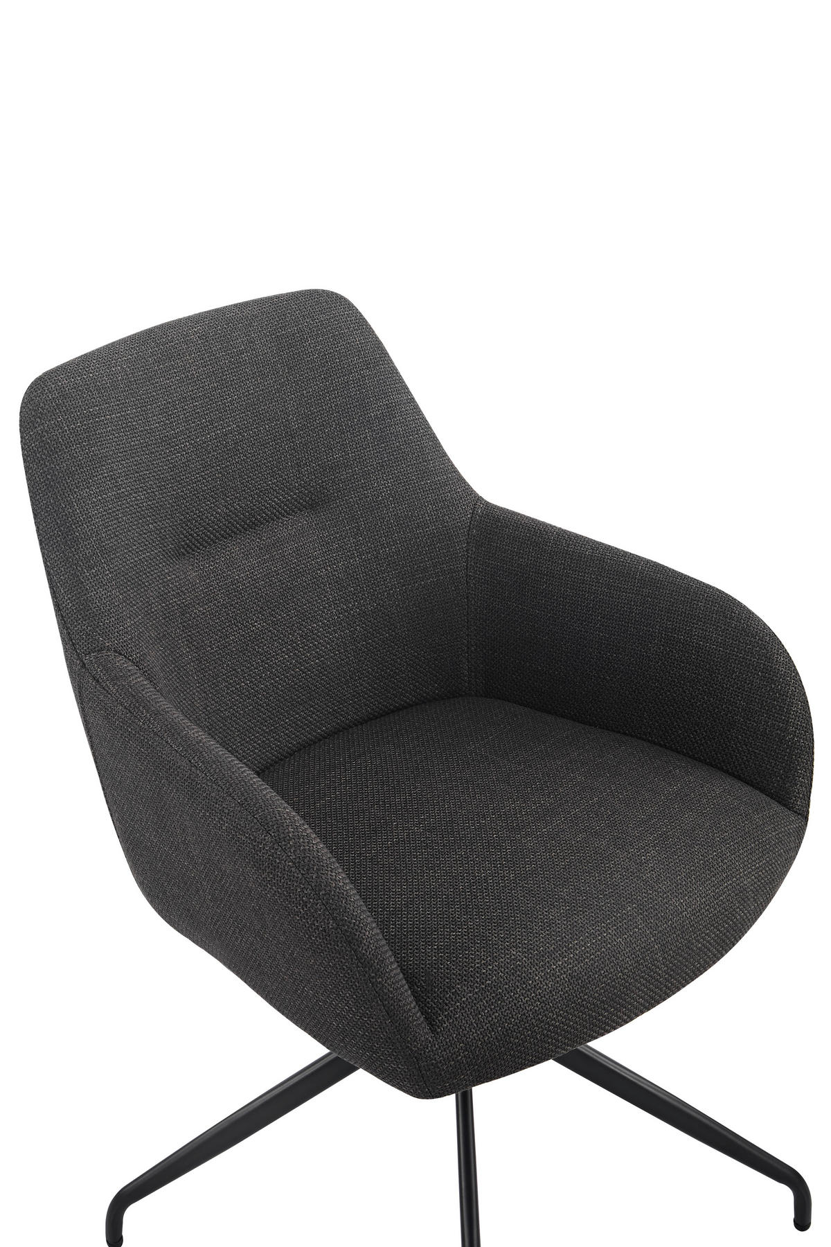 ARMLEHNSTUHL-SET 2 Stück  in Stahl Webstoff, Mikrofaser  - Anthrazit/Schwarz, MODERN, Textil/Metall (56/83/60cm) - MID.YOU