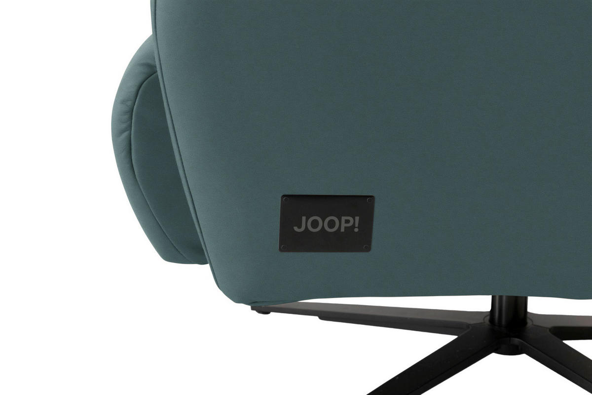 RELAXSESSEL Leder Graublau  - Graublau/Schwarz, Modern, Leder/Metall (66/110/83cm) - Joop!