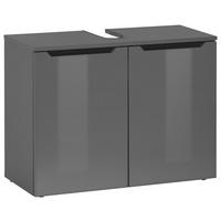 SKRINKA POD UMÝVADLO, čierna, antracitová s vysokým leskom, antracitová,  - čierna/antracitová s vysokým leskom, Konventionell, kompozitné drevo/plast (80/60cm) - home24