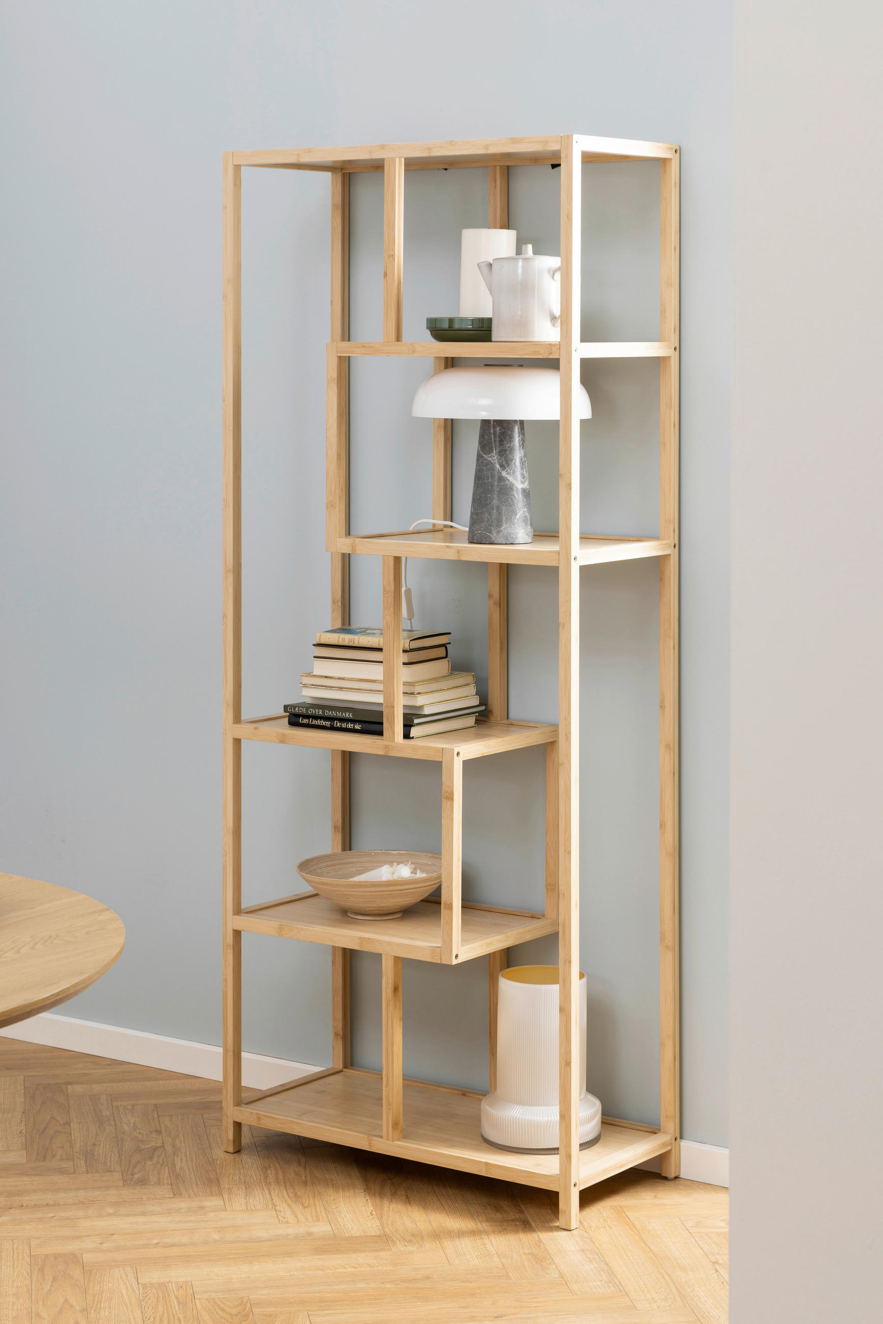 REGAL Bambus massiv Naturfarben  - Naturfarben, Design, Holz (77/185/35cm) - Livetastic