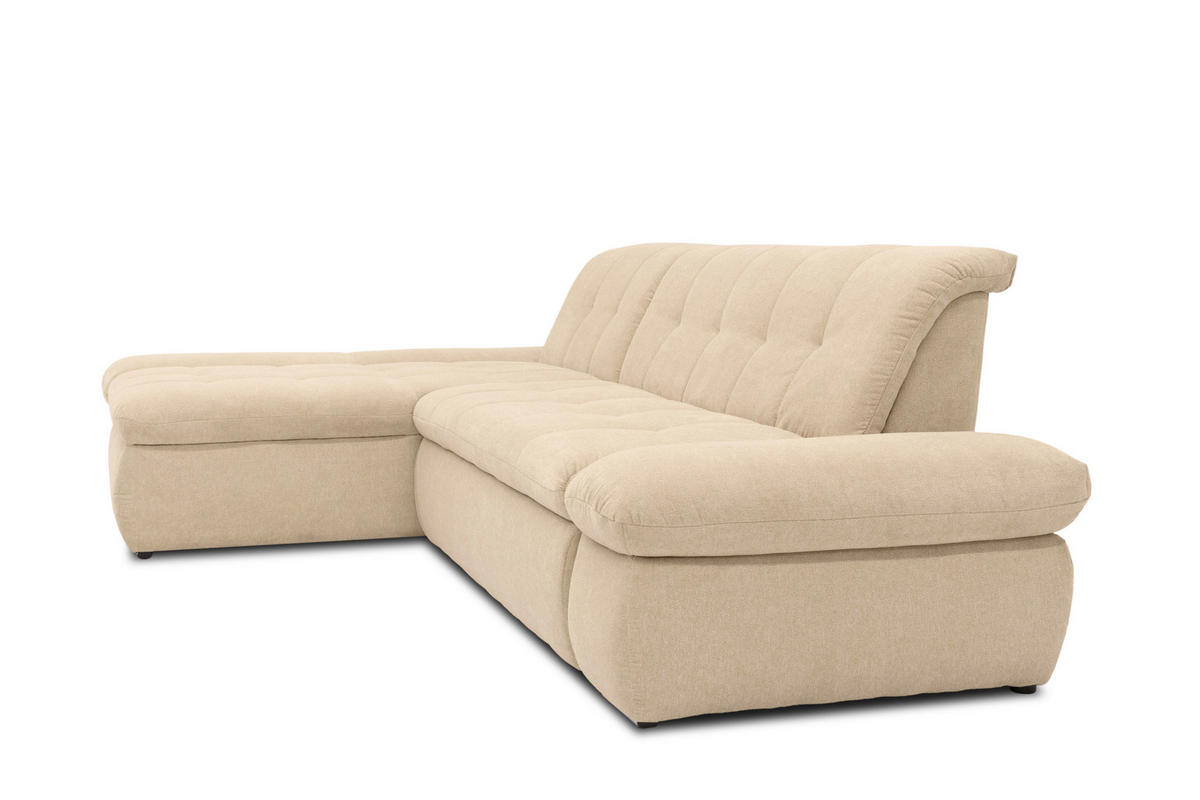 ECKSOFA Beige Mikrofaser  - Chromfarben/Beige, KONVENTIONELL, Textil/Metall (172/300cm) - MID.YOU