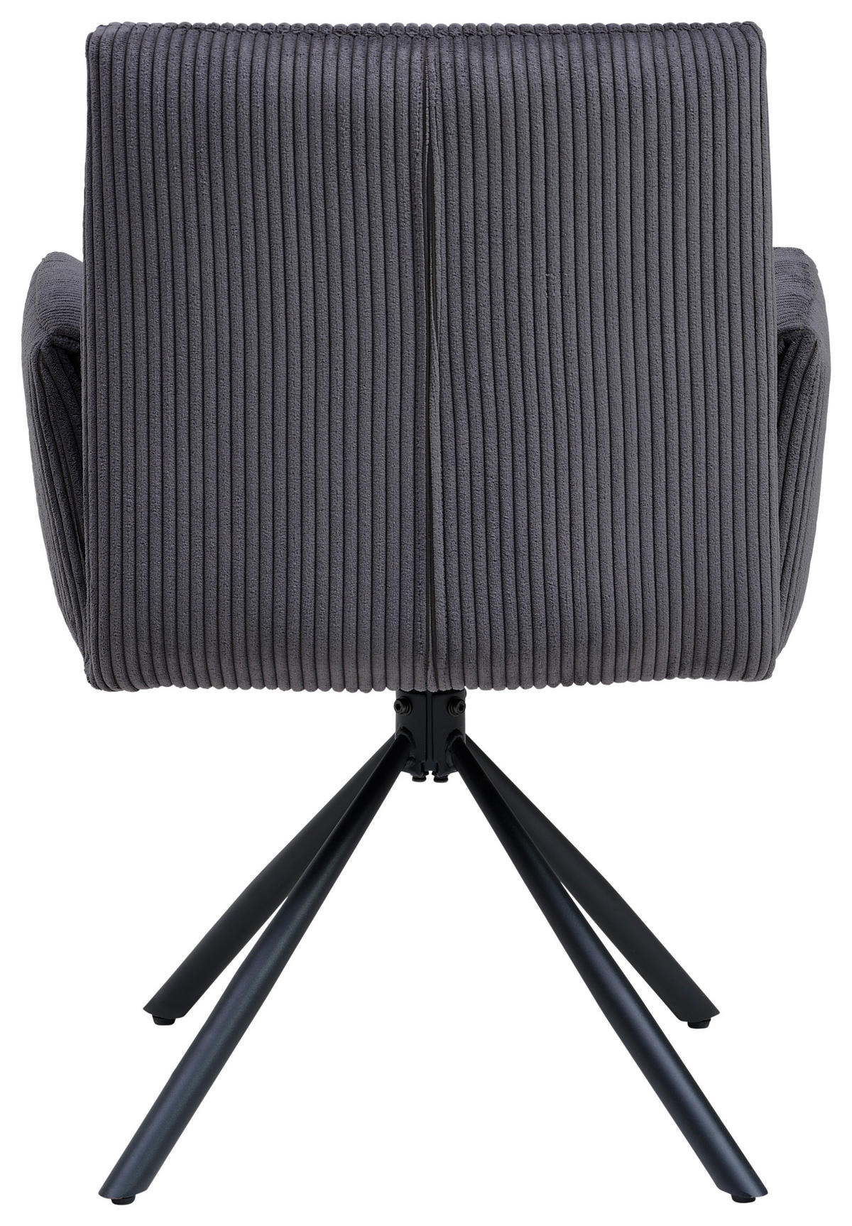 ARMLEHNSTUHL  in Eisen Cord  - Anthrazit/Schwarz, MODERN, Textil/Metall (65/90/62cm) - MID.YOU