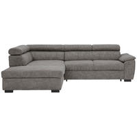 ECKSOFA in Lederlook Grau  - Schwarz/Grau, Design, Kunststoff/Textil (230/263cm) - Hom`in