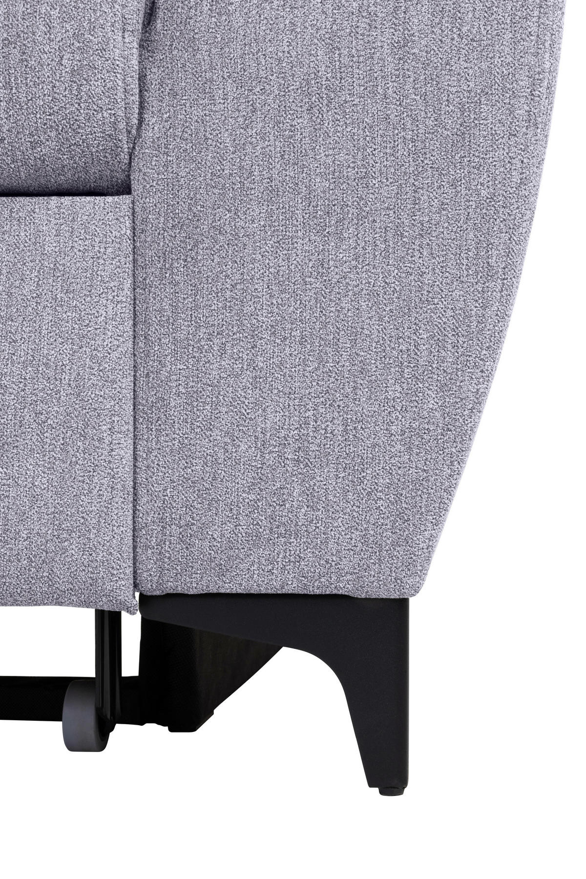 ECKSOFA in Velours Grau  - Schwarz/Grau, Konventionell, Textil/Metall (217/255cm) - MID.YOU