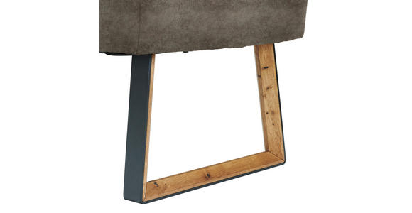 ECKBANK 215/173 cm  in Braun, Eichefarben  - Eichefarben/Schwarz, KONVENTIONELL, Holz/Textil (215/173cm) - Voleo