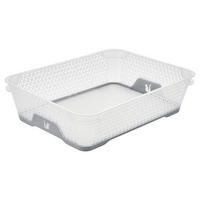 KOŠÍK NA DROBNOSTI, plast - šedá/bílá, Basics, plast (26,5/20/7cm)