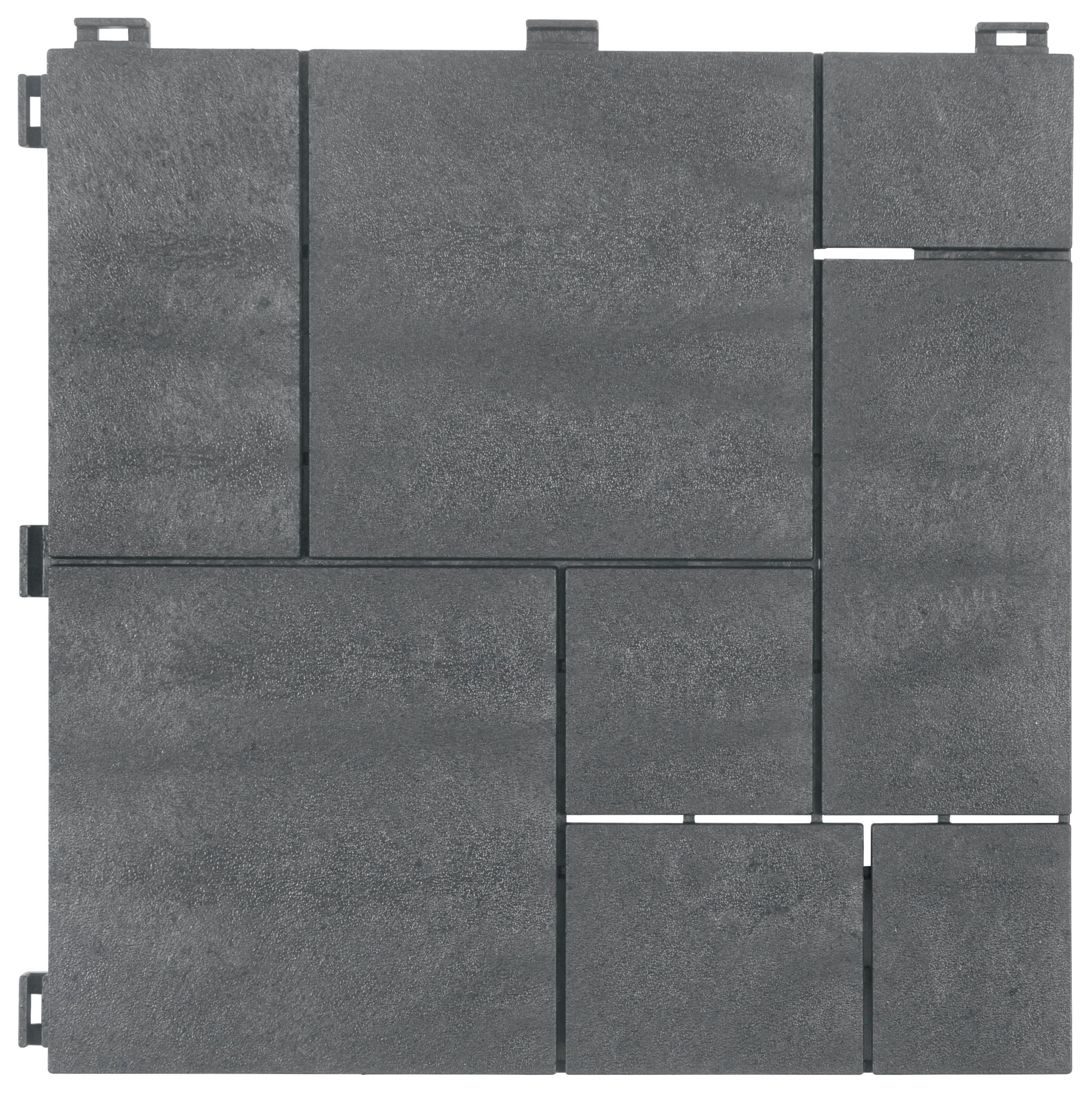 TERRASSENFLIESE STEEL GREY 30X30CM 6-ER SET  - Edelstahlfarben, MODERN, Kunststoff (31,8/31,8/8,3cm)