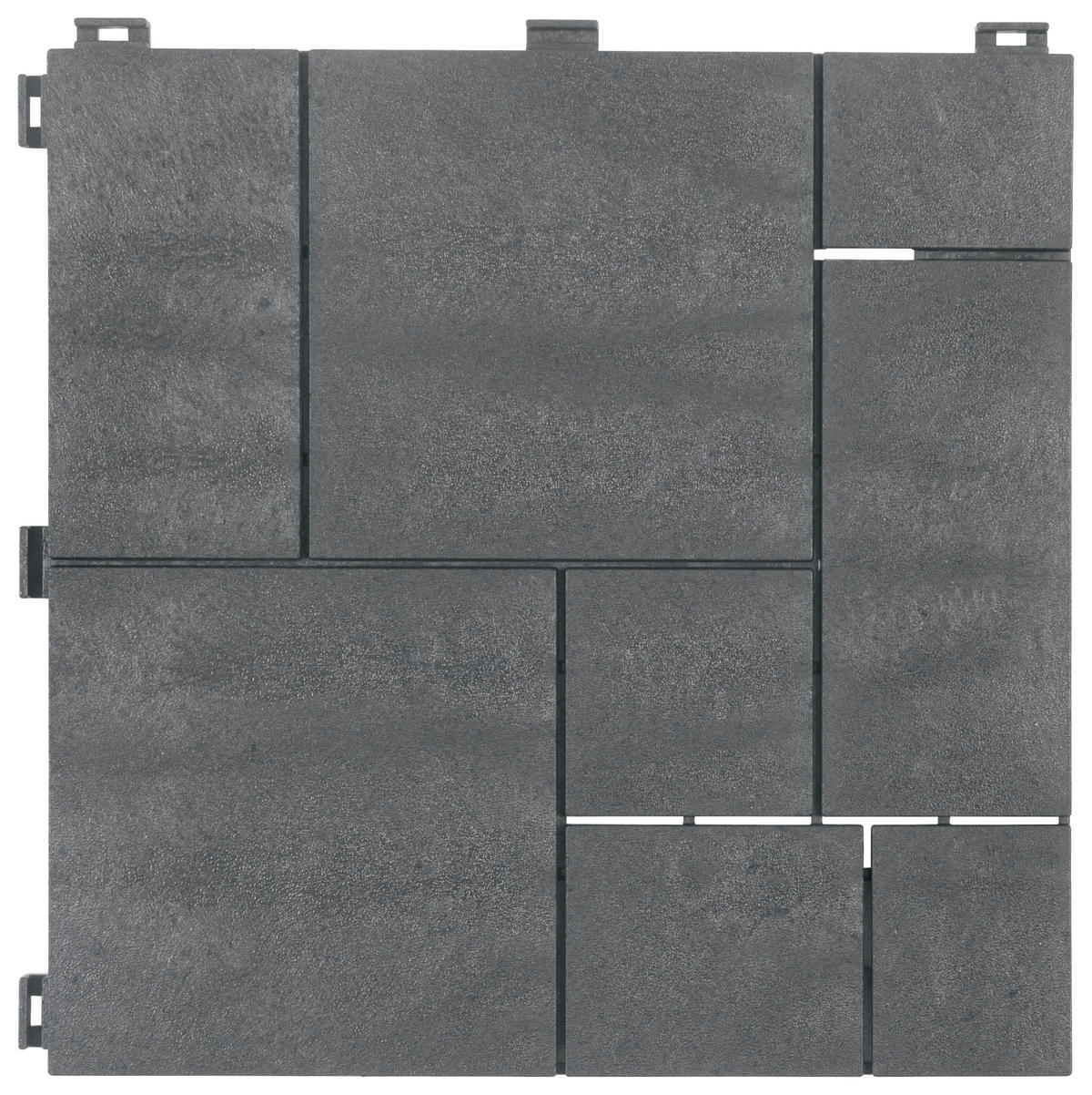 TERRASSENFLIESE STEEL GREY 30X30CM 6-ER SET  - Edelstahlfarben, MODERN, Kunststoff (31,8/31,8/8,3cm)
