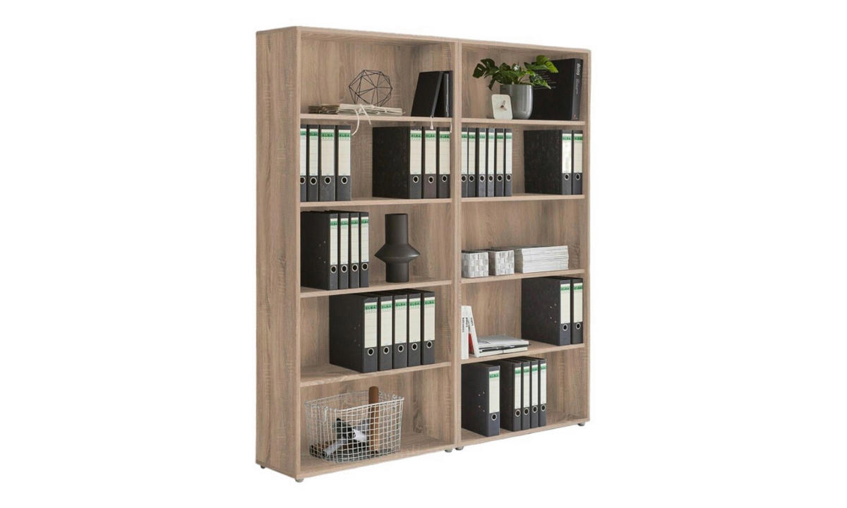 AKTENREGAL Sonoma Eiche  - Silberfarben/Sonoma Eiche, MODERN, Holzwerkstoff (168,8/185,6/33cm) - MID.YOU