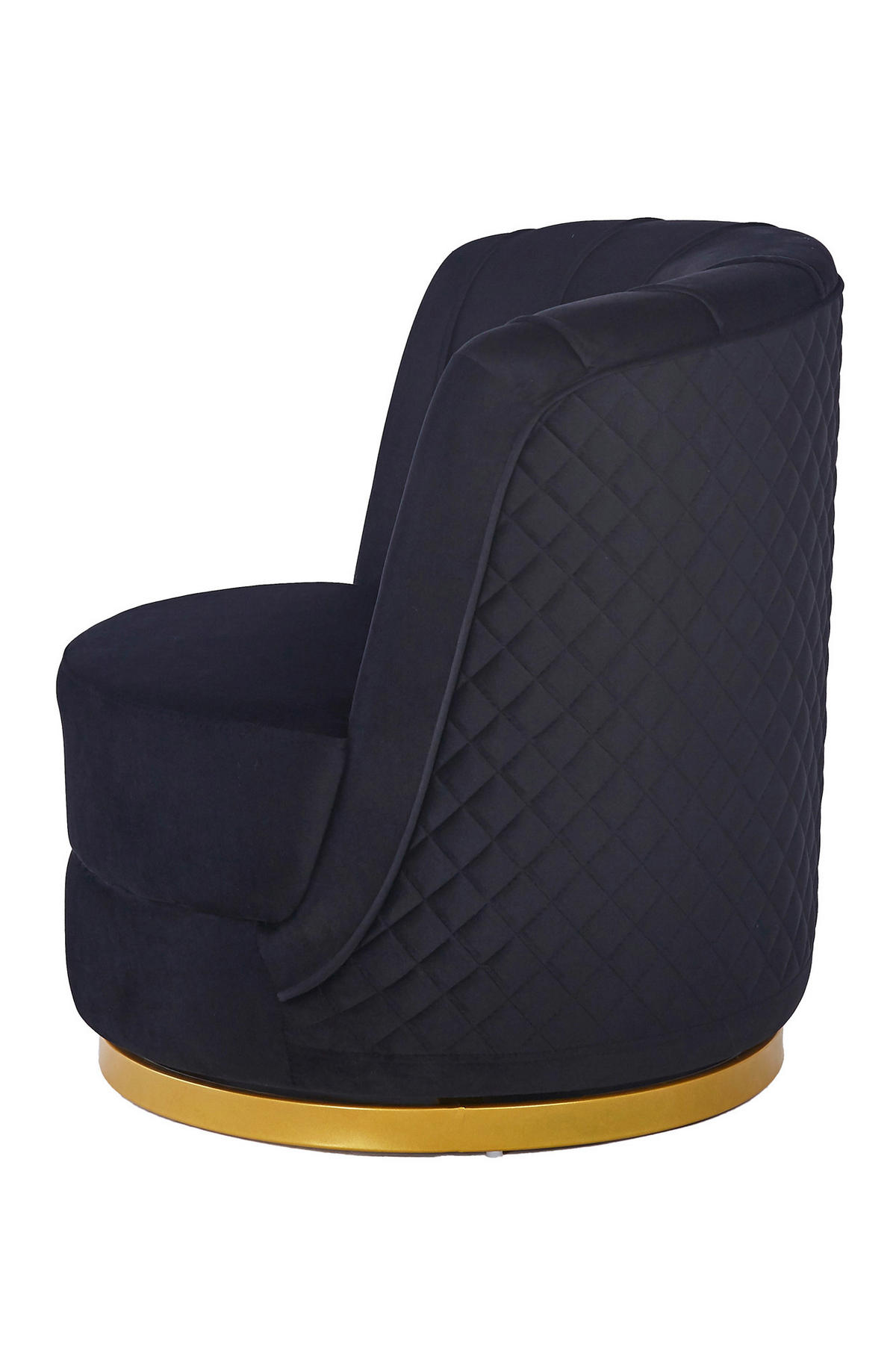 SESSEL in Samt Schwarz  - Goldfarben/Schwarz, MODERN, Textil/Metall (68/77/57cm) - Livetastic